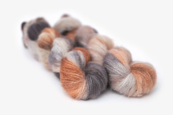 Ciao Suri Alpaca Yarn | Green, Orange, Charcoal | Hand Dyed