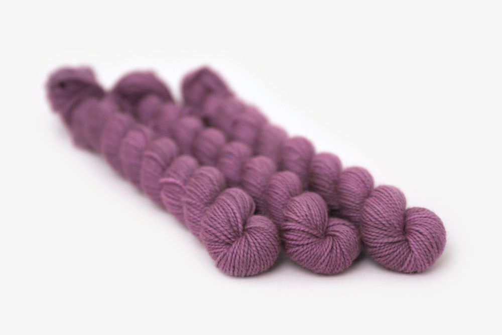 semisolid hand dyed plum (dusty mauve purple) merinos sock mini yarn