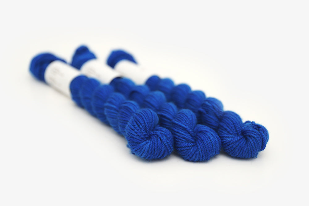 semisolid hand dyed cobalt (bright royal blue) dk mini yarn