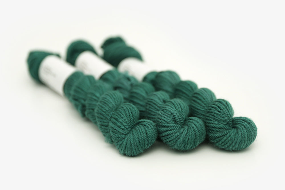 semisolid hand dyed emerald (dark blue green) dk mini yarn