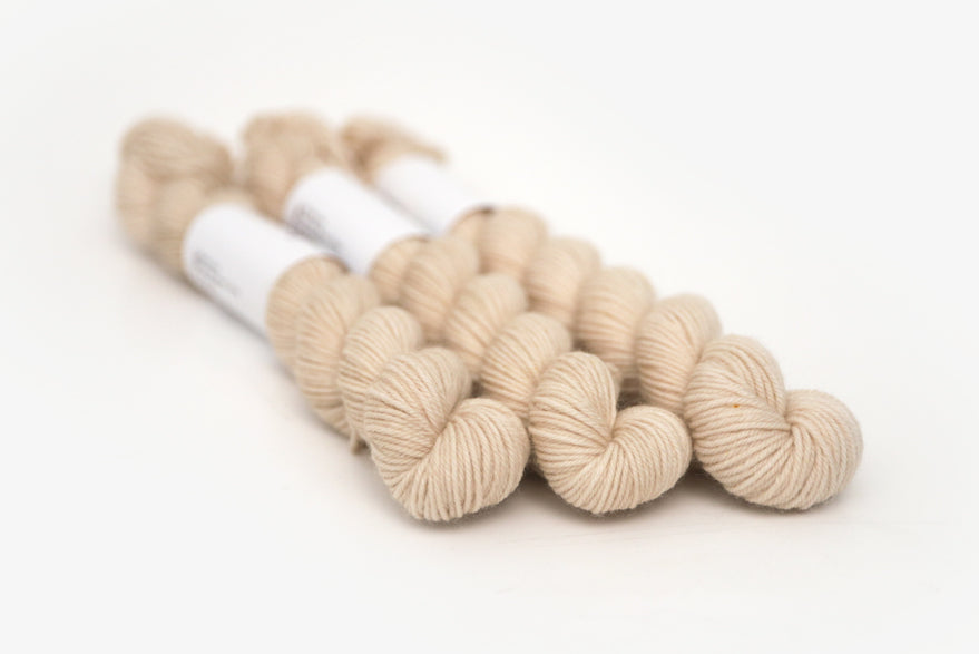 semisolid hand dyed light beige tan phyllis sock mini yarn