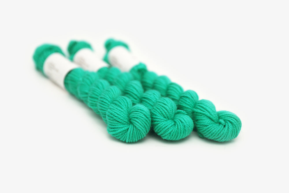 semisolid hand dyed spearmint (bright mint green) dk mini yarn