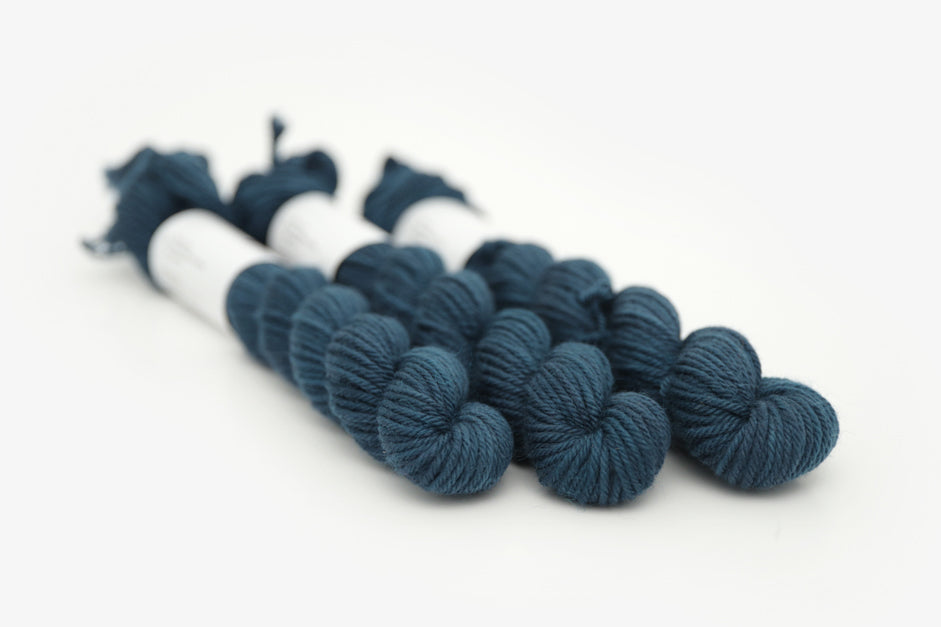 semisolid hand dyed spruce (dark teal green) dk mini yarn