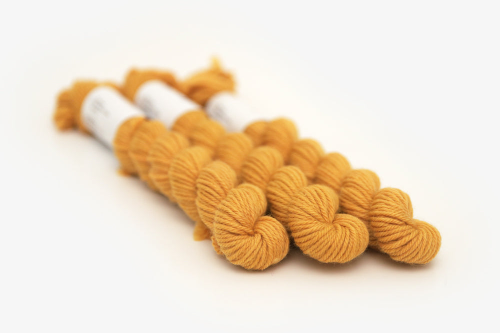 semisolid hand dyed squash (mustard gold yellow) dk mini yarn